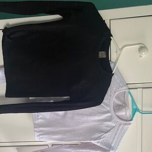 Black and White Athletic Long Sleeve with fun sleeves